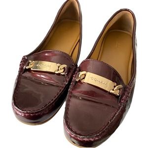 Coach Olive Moc Toe Patent Leather Loafer Size 8